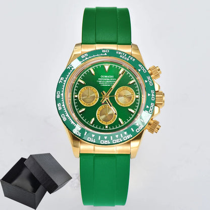 Luxury Custom Gold Chronograph Watch 39.3mm