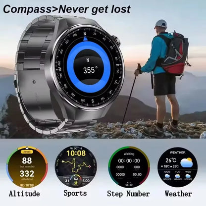 2025 novo relógio g5 plus relógio inteligente masculino 1.75 "tela amoled gps pista bússola freqüência cardíaca bluetooth chamada smartwatch para android ios