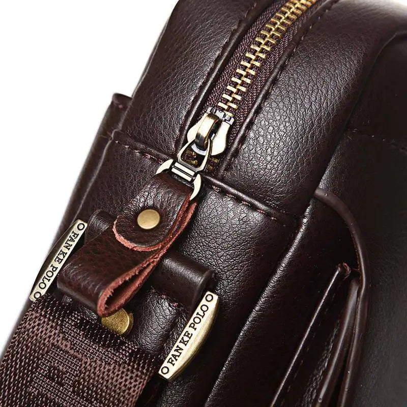 Nova Bolsa Masculina de Ombro Único, Bolsa de Couro para Negócios, Casual e Moderna, Versão Coreana de Mochila para Homens