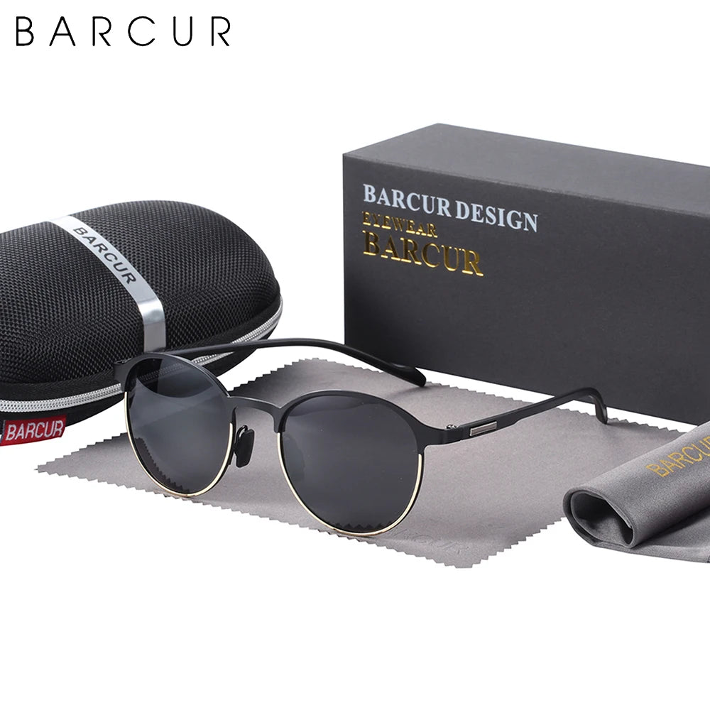 BARCUR TR90 Temples Sunglasses Women Polarized Fashion Sun Glasses Driving Round Ladies Sunglass