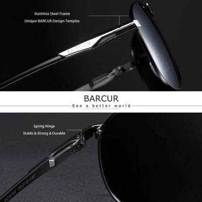 BARCUR Photochromic Sunglasses High Quality Men Brand Designer Polarized Sun Glasses Driving Mens Sun Glasses UV400