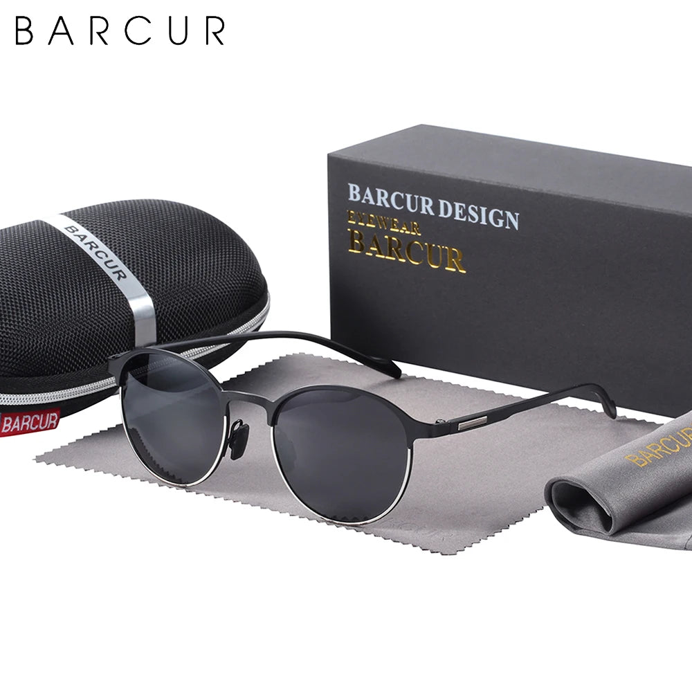 BARCUR TR90 Temples Sunglasses Women Polarized Fashion Sun Glasses Driving Round Ladies Sunglass